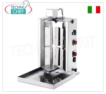 GYROS ELÉCTRICOS con 6 resistencias, varilla de cocción de 510 mm de altura GIROS ELÉCTRICOS de ACERO INOXIDABLE con 6 resistencias, varilla de cocción de 510 mm de altura, V.230/1, 6,0 kw, dimensiones 502x710x880h mm