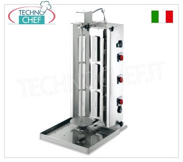 GYROS ELÉCTRICOS con 9 resistencias, varilla de cocción de 740 mm de altura completa con placa