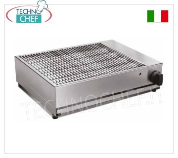 Technochef - GRILL DE GAS PROFESIONAL de encimera, 1 ZONA DE COCCIÓN RADIANTE, mod.BIG6045GG GRILL DE GAS PROFESIONAL de encimera, con 1 ZONA DE COCCIÓN RADIANTE de 500x415mm, potencia térmica 7kW, peso 15kg, dim.mm.600x450x170h