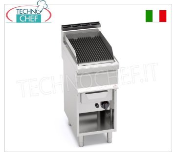TECHNOCHEF - PARRILLA A GAS VAPOR-AGUA, 1 módulo sobre MUEBLE ABIERTO, Mod.G7WG40M