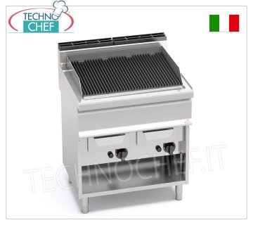 TECHNOCHEF - GRILL DE VAPOR DE GAS, DOBLE módulo sobre MUEBLE ABIERTO, Mod.G7WG80M GRILL A GAS VAPOR-AGUA, BERTOS, Línea MACROS 700, Serie WATER GRILL, DOBLE módulo sobre MUEBLE ABIERTO con ZONA DE COCCIÓN 700x515 mm, potencia térmica 18,00 kW, peso 85 Kg, dim.800x700x900h mm