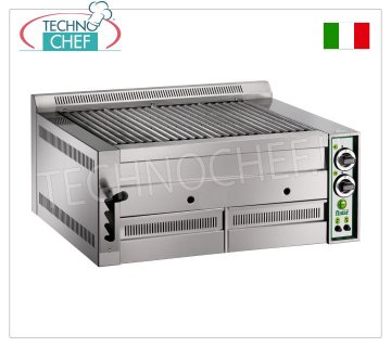 FIMAR - Technochef, Parrilla a Gas Pietralavica de Encimera, 2 ZONAS DE COCCIÓN, Mod.B80