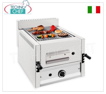 GRILL DE PIEDRA DE LAVA A GAS, 1 MÓDULO SUPERIOR con ZONA DE COCCIÓN 365x535 mm