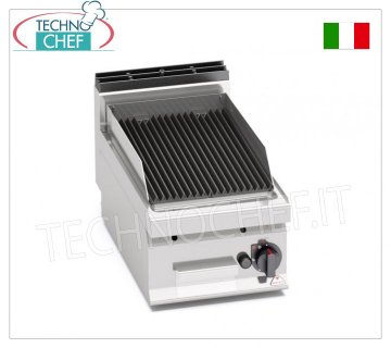 TECHNOCHEF - PARRILLA DE LAVA DE PIEDRA A GAS, 1 módulo SUPERIOR, Mod.PLG40B/G