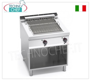 PARRILLA ELÉCTRICA, módulo sobre MÓVIL, Mod. E9CG80M GRILL ELÉCTRICO, línea BERTO'S MAXIMA 900, módulo sobre mueble con ÁREA DE COCCIÓN de 543x620 mm, potencia eléctrica 10,8 kW, peso 70 Kg, dim.mm.800x900x900h