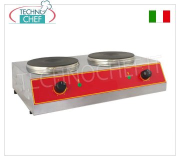 TECHNOCHEF - Placa de cocción eléctrica doble, Ø 220+220 mm, Mod.CP40