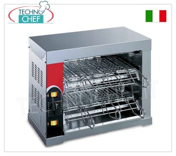 HORNO TOSTADOR CON 6 PINZAS DE ACERO CROMADO, GAMA COMPLETA HORNO TOSTADOR con 6 PINZAS DE ACERO CROMADO, fabricado íntegramente en ACERO INOXIDABLE, con temporizador y RESISTENCIAS DE CUARZO, CAPACIDAD PARA 12 TOSTADOS, dimensiones interiores 355x240 mm, V.230/1, 3,0 kw, dimensiones exteriores 475x410x240h mm