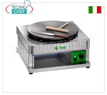 Technochef - Crepera Profesional a Gas, 1 Placa de Hierro Fundido Ø 400 mm, Mod.CR400G1