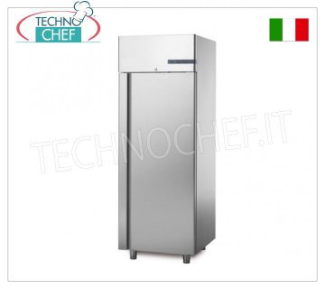 Mueble frigorífico 1 puerta, 700 lt, CLASE A - AHORRO ENERGÉTICO - Temp. Armario frigorífico profesional de 1 puerta, capacidad 700 litros, ventilado, temp. -2°/+8°C, versión ecológica con AHORRO ENERGÉTICO, CLASE A - Acero inoxidable 304, V.230/1, Kw.0,43, dim. .740x815x2085h.