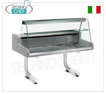 MUEBLE EXPOSITOR FRIGORÍFICO sobre SOPORTE CON RUEDAS, con VIDRIO CURVO, mod.VRY7