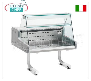 MUEBLE EXPOSITOR FRIGORÍFICO sobre SOPORTE CON RUEDAS, con VIDRIO RECTO, mod.VRB7