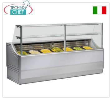 Mostrador Frío para Pastelería-Gastronomía, Temp. +4 +6°C, Estático con Celda, 81 cm de profundidad, disponible en 4 longitudes