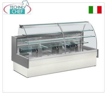Mostrador expositor de pastelería refrigerado, estático, temperatura +4°/+6°C, con cajón deslizante, disponible en 3 longitudes