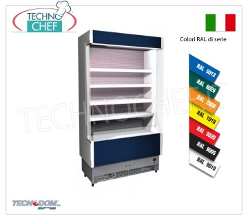 Frigorífico Display de Pared, Línea VULCANO, 60 cm de fondo, 68 cm de LARGO, con y sin grupo frigorífico REFRIGERADOR DE PARED, marca TECNODOM, línea VULCANO 60, con 4 estantes regulables, ILUMINACIÓN neón superior, temperatura +3°/+5°C, preparado para UNIDAD REFRIGERANTE REMOTA, V.230/1, Kw.0,044, Peso 100 Kg , dim.mm.680x602x1970h