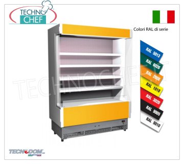 Expositor frigorífico de pared línea VULCANO, 60 cm de fondo, 148 cm de largo, con y sin grupo frigorífico