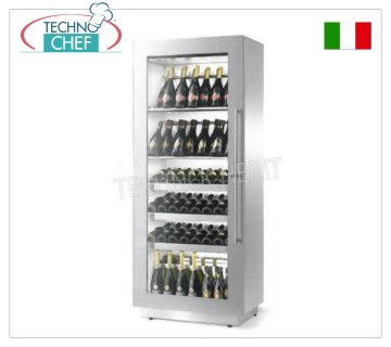 Vinoteca 1 puerta de cristal, ESTÁTICA, temp.+4°/+18°C, capacidad 96 botellas,