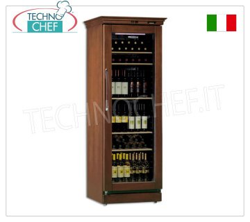 Technochef - Frigorífico para VINOS 1 Puerta para 106 Botellas, Estático, Multitemperatura de +6°/+16°C,