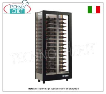 CAJAS-BODEGA para VINO capacidad 120 botellas Horizontales, Estáticas-Ventiladas, 3 Lados de Vidrio para INSTALACIÓN EN PARED