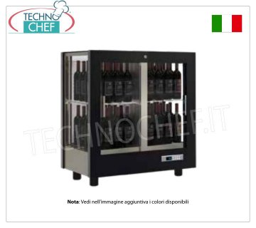 BODEGA-CAPACIDAD 64 botellas Vertical, Ventilación Estática, 3 Lados de Vidrio para INSTALACIÓN EN PARED