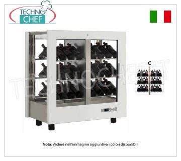 CAJAS-BODEGA para VINO, capacidad 42 botellas Inclinadas, Estáticas-Ventiladas, 4 Lados de Vidrio para INSTALACIÓN CENTRAL