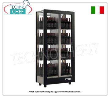 CAJAS-BODEGA para VINO, capacidad 128 botellas verticales, Ventilación Estática, 4 Lados de Vidrio para INSTALACIÓN CENTRAL