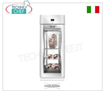 ARMARIO DE MADURACIÓN DE CARNE, Acero inoxidable, 1 puerta de CRISTAL, Carga máxima 150 Kg, mod.