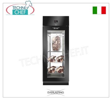 ARMARIO DE MADURACIÓN DE CARNE, Negro 1 Puerta de CRISTAL, Carga máxima 150 Kg, mod.