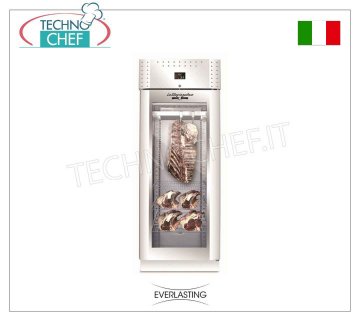 ARMARIO DE MADURACIÓN DE CARNE, Acero inoxidable, 1 puerta de cristal, carga máxima 150 kg, mod. CARNE STG 700 VIP