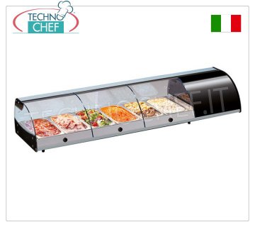 Technochef - MUEBLE EXPOSITOR REFRIGERADO PARA MOSTRADOR, capacidad de 4 a 10 contenedores GN 1/3