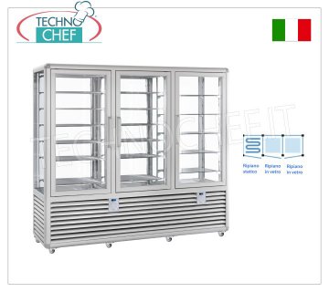 TECHNOCHEF - Vitrina combinada heladería/pastelería, temp. -15°-25°C/+4°+10°C, Mod.CPG1300S/V/V