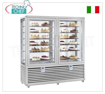 TECHNOCHEF - Congelador Vetrina para Heladería 2 Tamaños, Temp.-15°-25°C, Lt.1082, Mod.CGL1200S/S