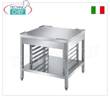 Base soporte de acero inoxidable para hornos con 7 guías para bandejas gastro-norm 2/1 (65x53 cm)