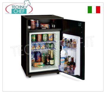 Technochef - Frigorífico minibar para habitaciones de hotel con mueble y compartimento de almacenamiento, 40 lt.