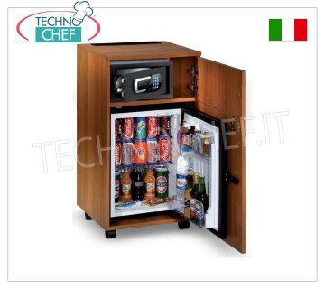 Technochef - Frigorífico minibar para habitaciones de hotel con mueble y compartimento portaobjetos, 40 lt.