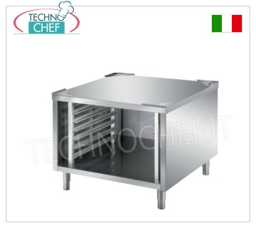 Base soporte de acero inoxidable para hornos con 7 guías para bandejas gastro-norm 2/1 (65x53 cm)