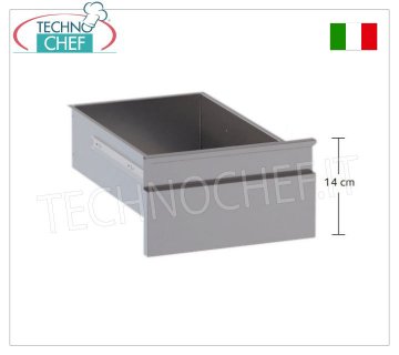 Cajón de acero inoxidable AISI 304 sobre guías con portacajones, Línea 600
