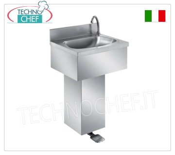 Lavabo con columna, carenado con mando a pedal, dim. mm 500x400x800h