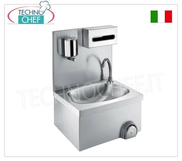 Lavabo con respaldo alto, con control de rodilla, tenue. mm 500x400x520h