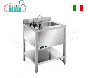 Lavamanos con patas, esterilizador de cuchillos, control de pedal, dim. mm 700x500x550h