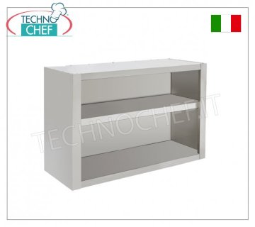 Mueble alto abierto de acero inoxidable con estante intermedio
