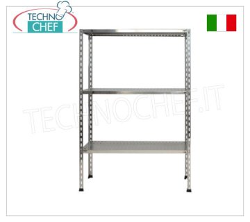 TECHNOCHEF - Estantería en acero inoxidable, módulo de 3 estantes ranurados, profundidad 40 cm, altura 150 cm.