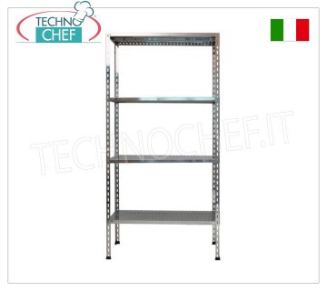 TECHNOCHEF - Estantería en acero inoxidable, módulo de 4 estantes ranurados, profundidad 50 cm, altura 180 cm.