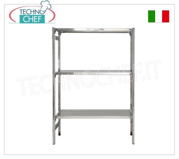 TECHNOCHEF - Estantería en acero inoxidable, módulo de 3 estantes ranurados, profundidad 40 cm, altura 150 cm.