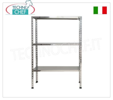 TECHNOCHEF - Estantería en acero inoxidable, módulo de 3 estantes lisos, profundidad 50 cm, altura 150 cm.