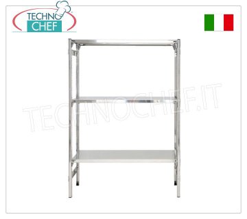 TECHNOCHEF - Estantería en acero inoxidable, módulo con 3 estantes lisos, FONDO 40 cm, ALTURA 150 cm.