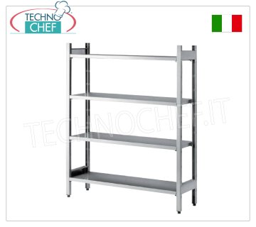 Estantes modulares de acero inoxidable.