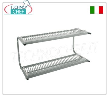 Escurreplatos de ACERO INOXIDABLE con 2 estantes, 30+30 platos