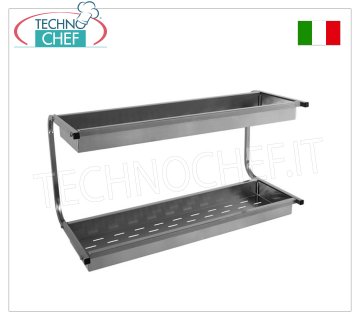 Mueble escurridor de cristal de ACERO INOXIDABLE 304 con 2 estantes y cesto perforado