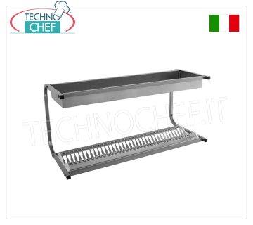Escurreplatos-Escurridor de cristal de acero inoxidable 304, mueble alto con 1 estante para 36 platos