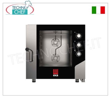 Tecnoeka - HORNO DE CONVECCIÓN A VAPOR eléctrico para 6 bandejas de PASTELERÍA de 600x400 mm, mod. MKF 664 S
